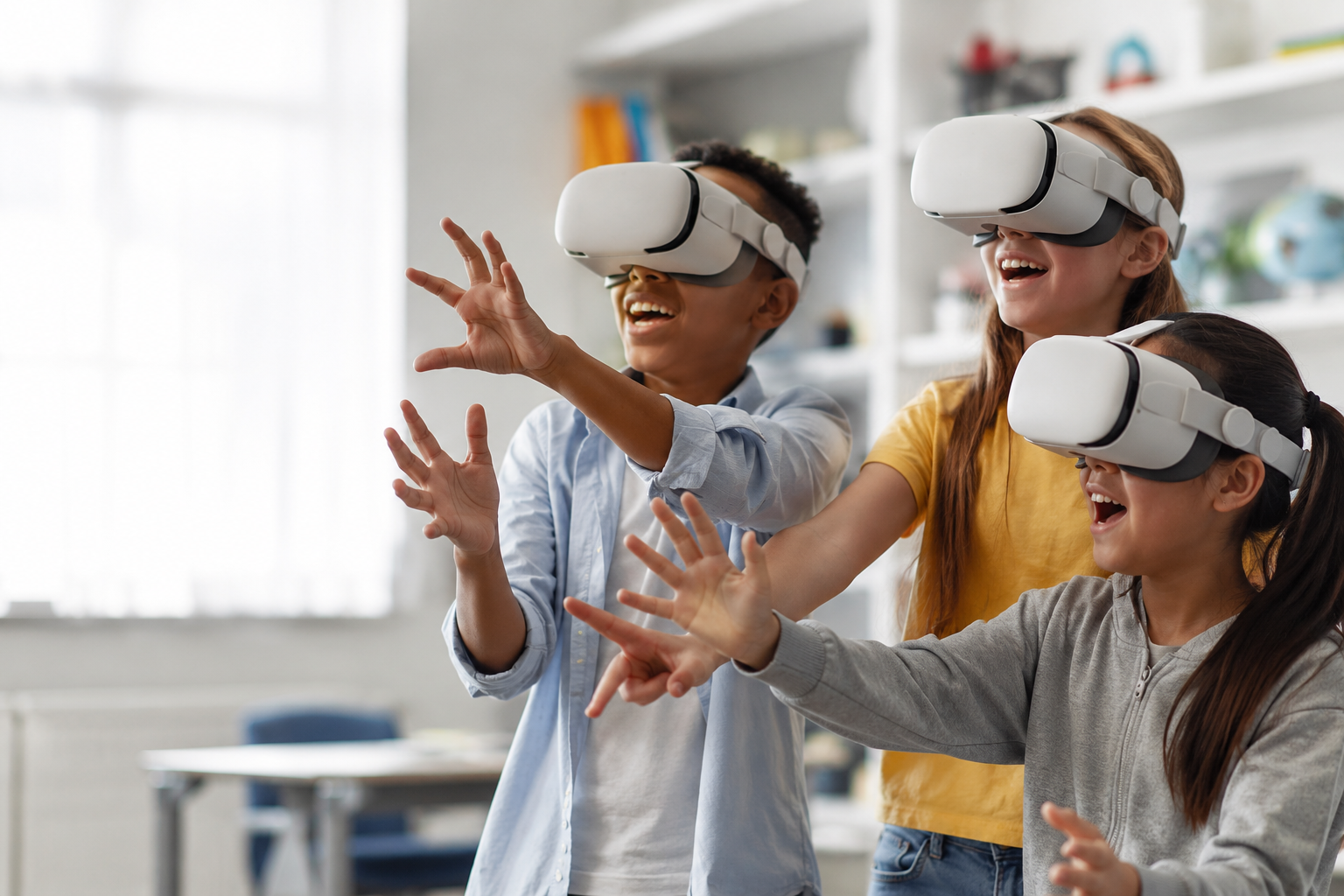 Children exploring virtual reality