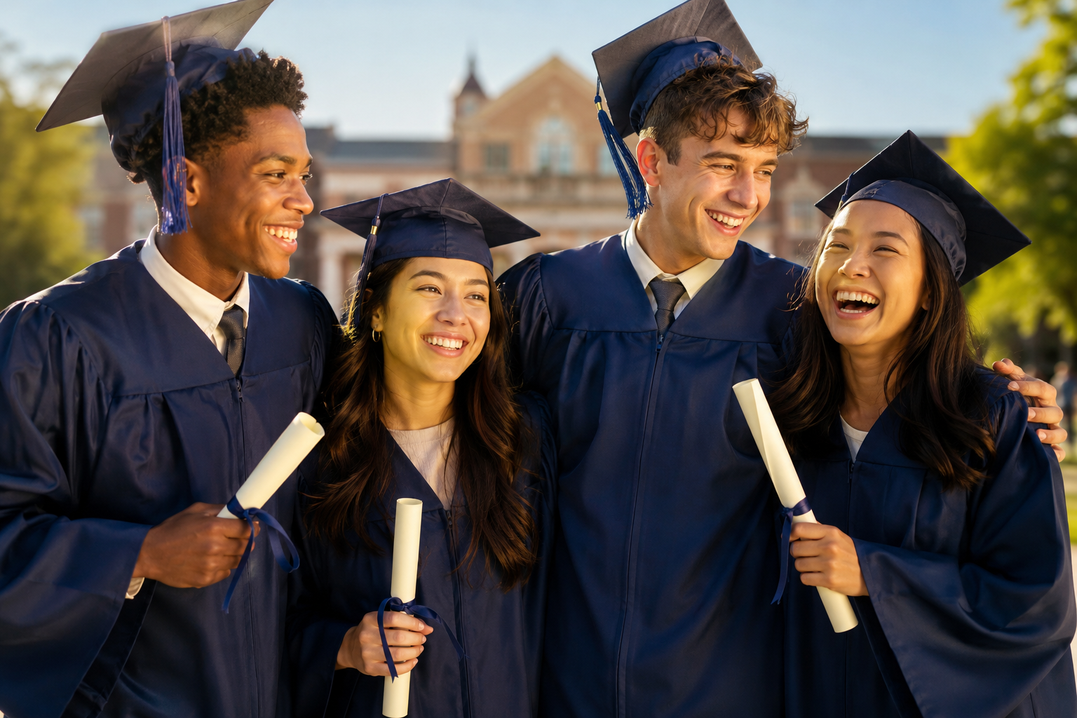 Graduates celebrating together